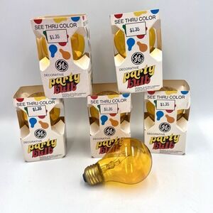 GE Glass Crystal Color Yellow 25 Watt Party Bulbs‎ (6 Pack)